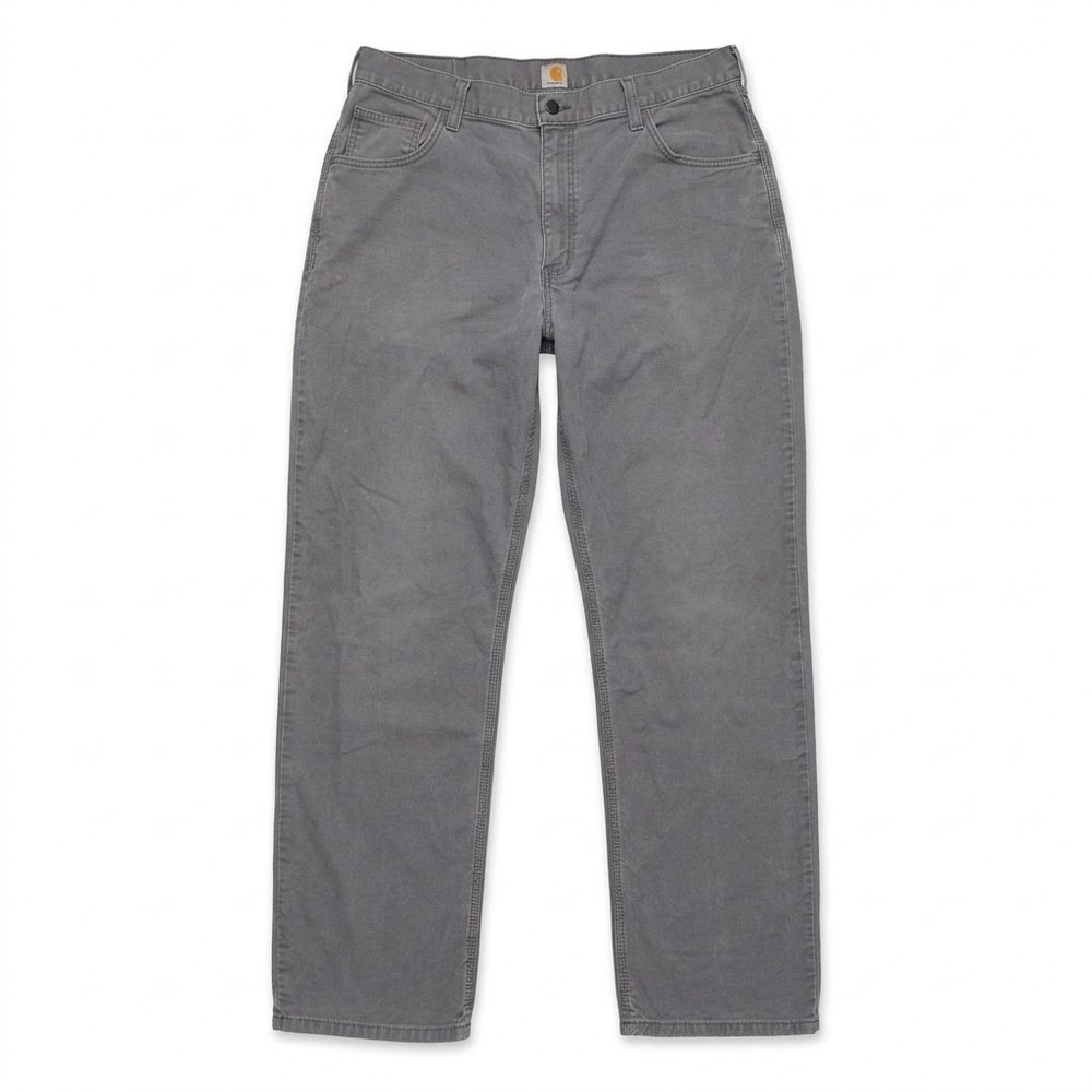 Carhartt 102517 Mens 38x32 Relaxed Fit Rugged Flex Canvas Work Pants Gravel Gray